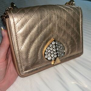 Kate Spade Gold Quilted Crossbody Bag